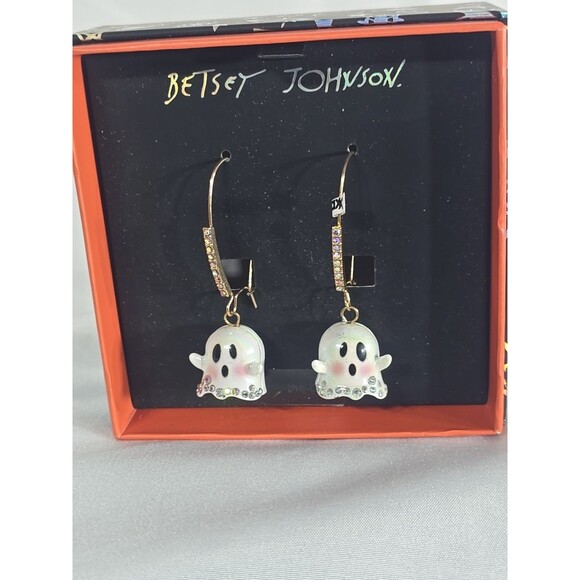 Betsey Johnson Ghost earrings. Halloween. NEW in Box - Picture 1 of 3